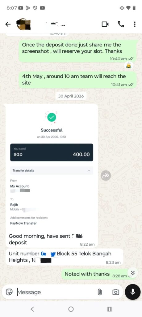 Testimonials MH Services singapore